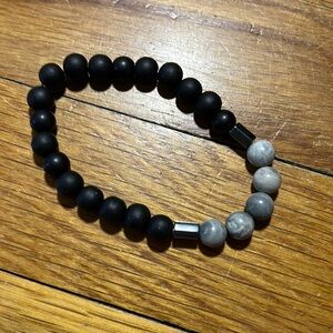 3/$25 Hematite Black Bead Bracelet
